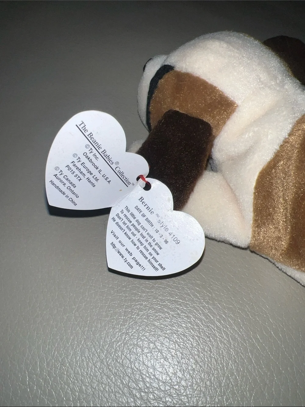 Bernie Ty Beanie Baby Plush Dog